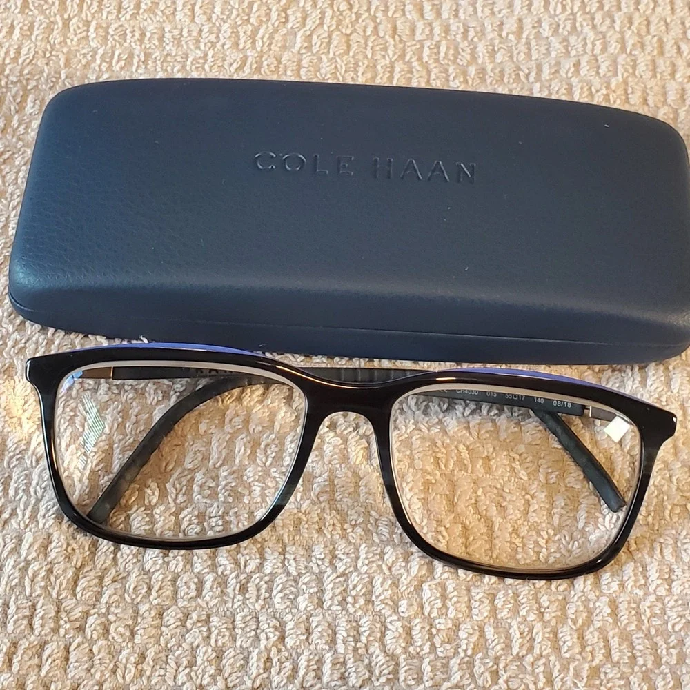 Cole‎ Haan CH4030 015 Black Blue Eyeglasses- Frames only & Case 55-17-140